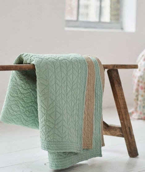 Pip sprei Studio Leaves,Quilt,green,groen,beige,eenpersoons,litsjumaux